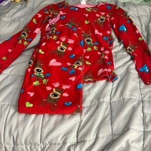 SO Intimates Red Christmas Reindeer Pajama Set Size Small